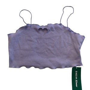 Purple Heart Cut Out Crop Tank Top